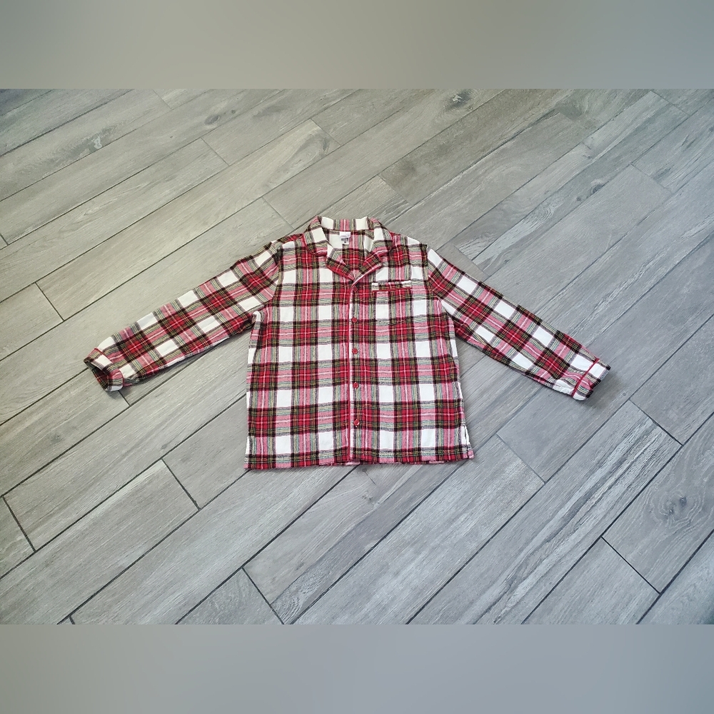 Hanna Andersson men's women's 100% cotton multicolor plaid flannel pajama shirt